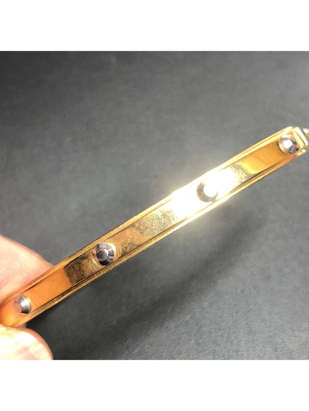 5148 Michael Kors goldtone silvertone rivet studs cuff Bracelet